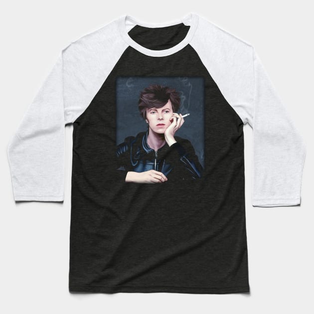 Young Bowie Baseball T-Shirt by nikobabin